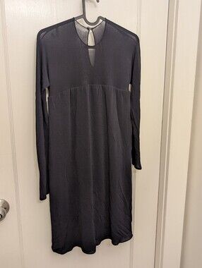 Donna Karan Dress sheer layered mesh bodysuit Long Sleeve USA Union Made Size 4